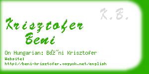 krisztofer beni business card